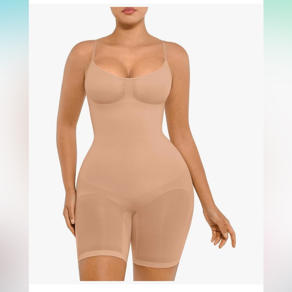 FeelinGirl Shapewear Bodysuit For Women Tummy Control Shaper Seamless Nude M/L